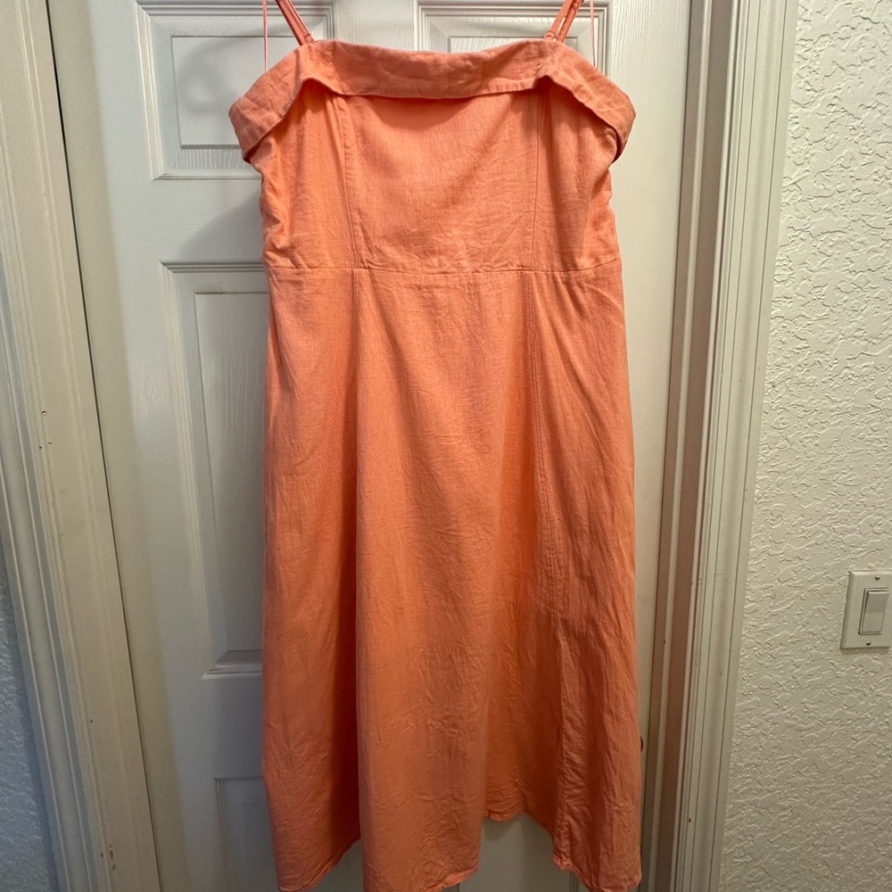 Abercrombie & Fitch Coral Smocked Dress